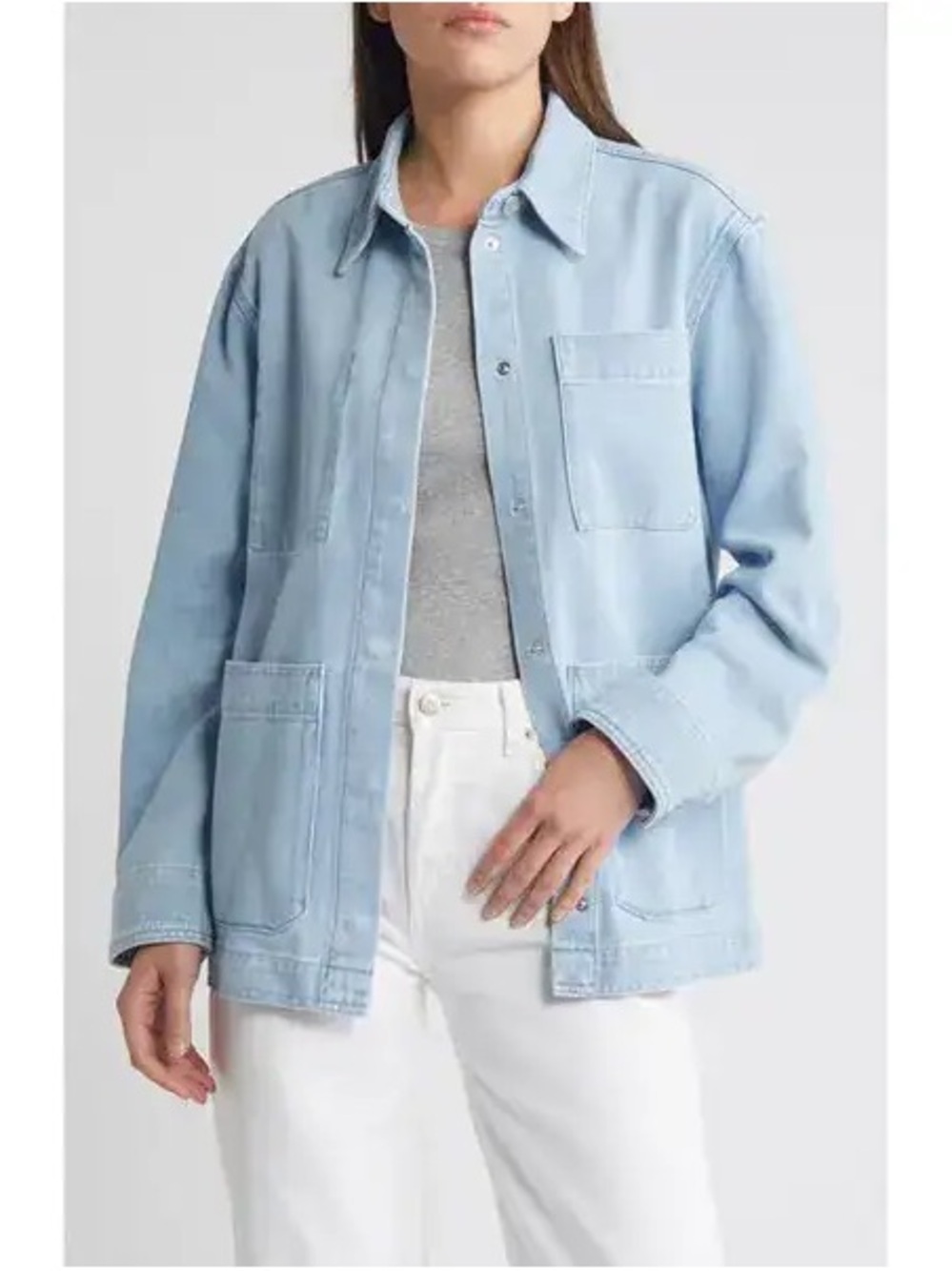 Treasure & Bond Light Blue Denim Utility Jacket